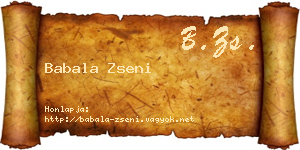 Babala Zseni névjegykártya